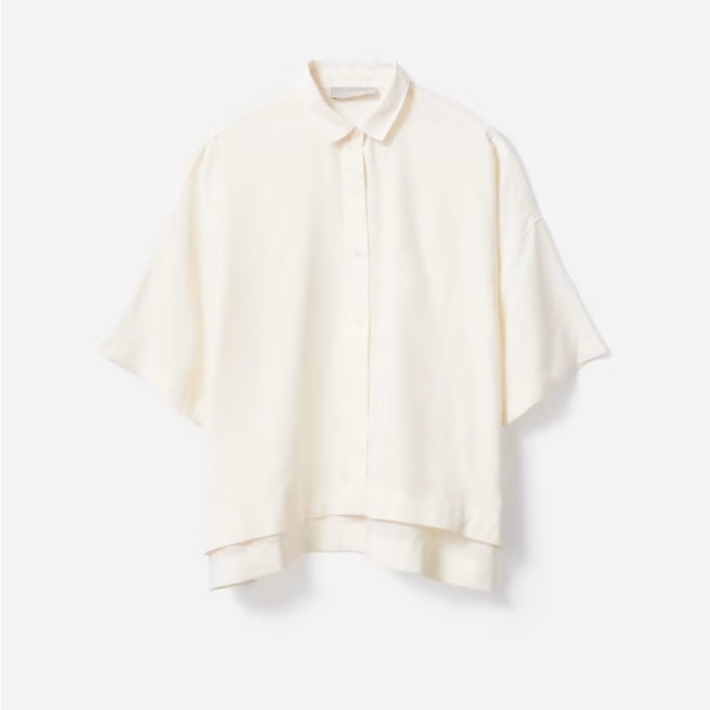Everlane The Drapey Square Shirt in Bone